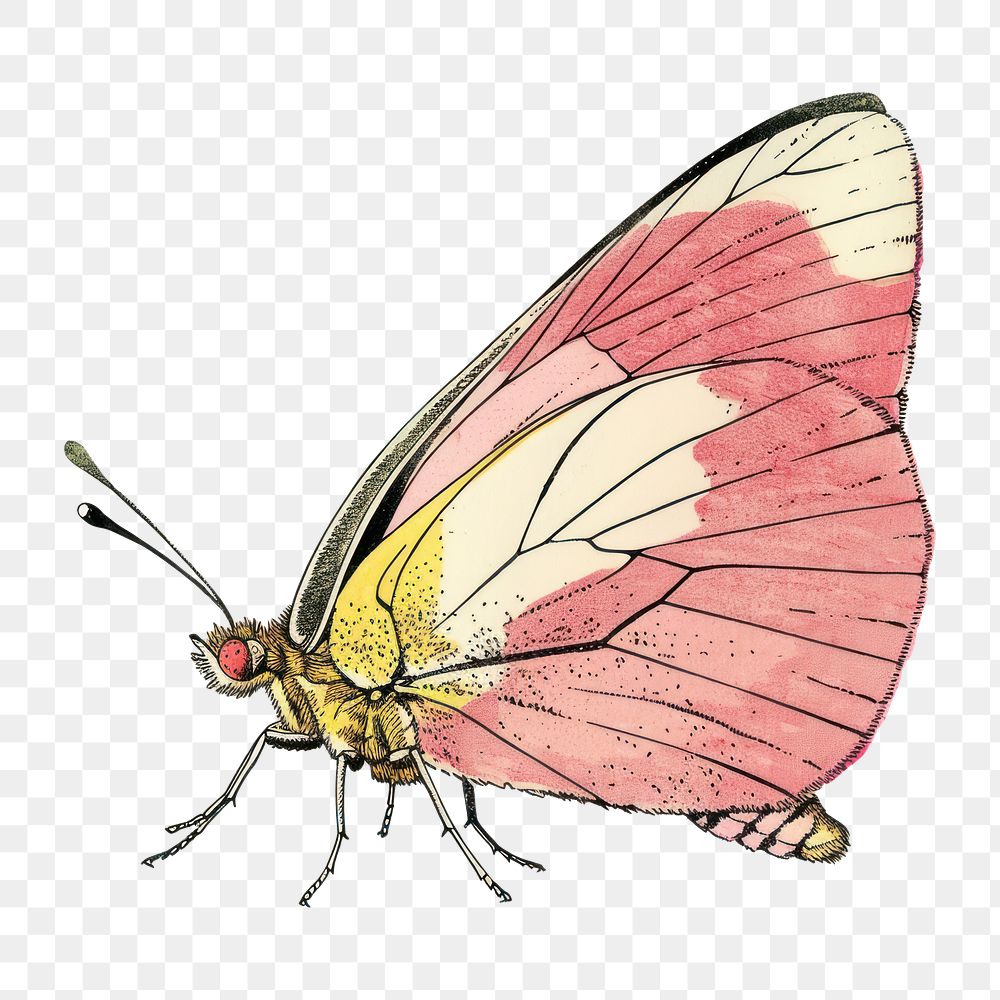 PNG Butterfly invertebrate illustrated drawing.