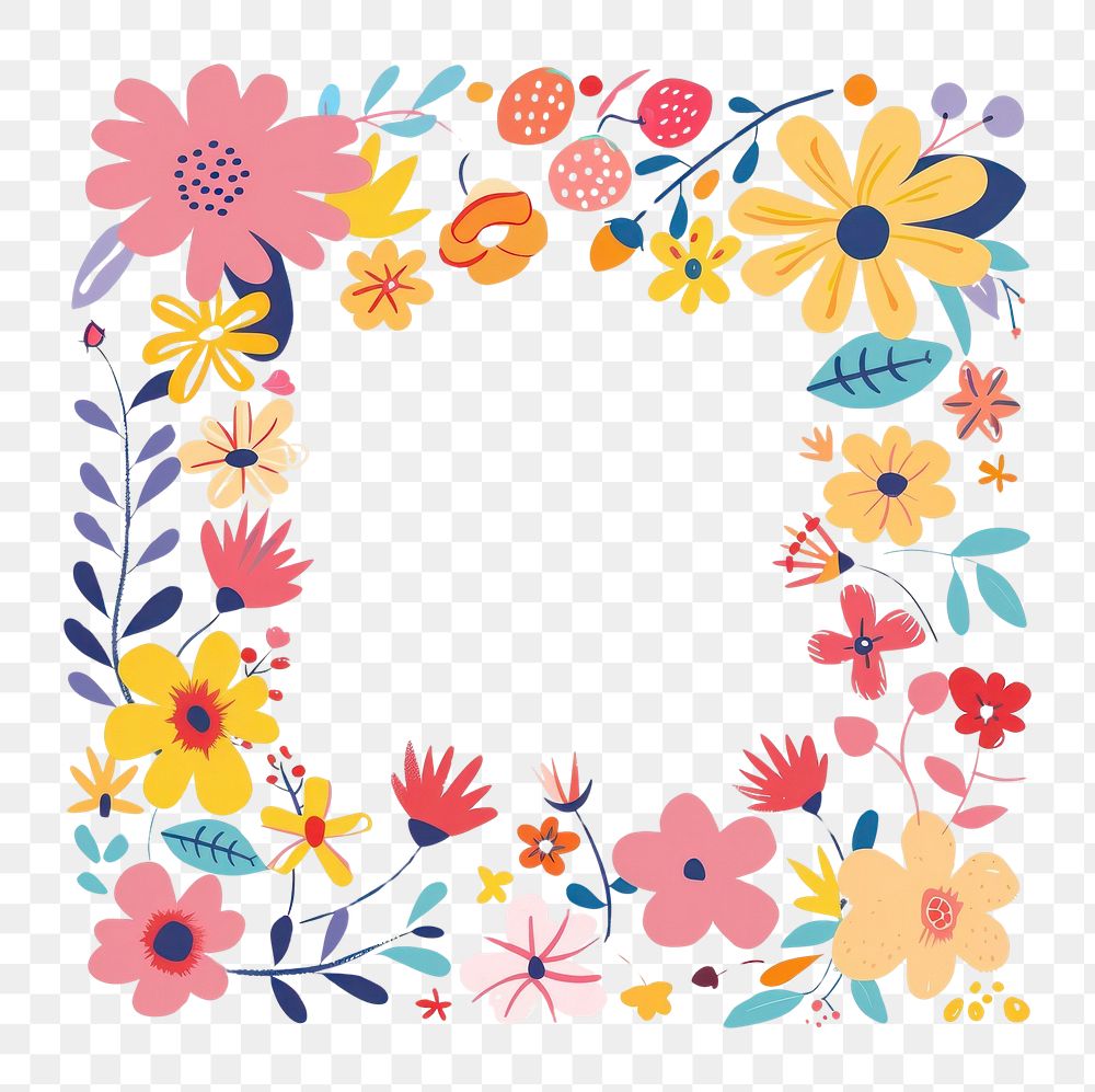 PNG Square frame pattern flower asteraceae