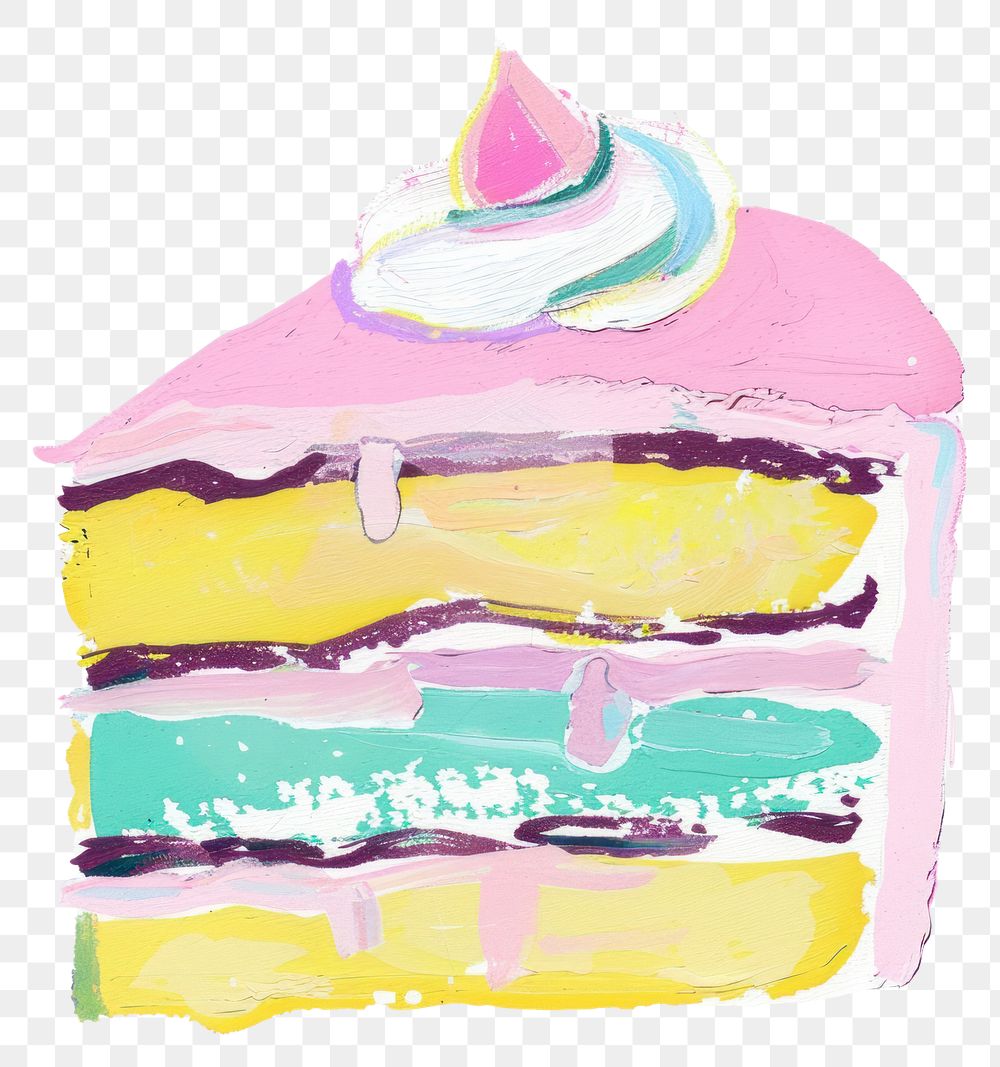PNG  Cake painting dessert cream.