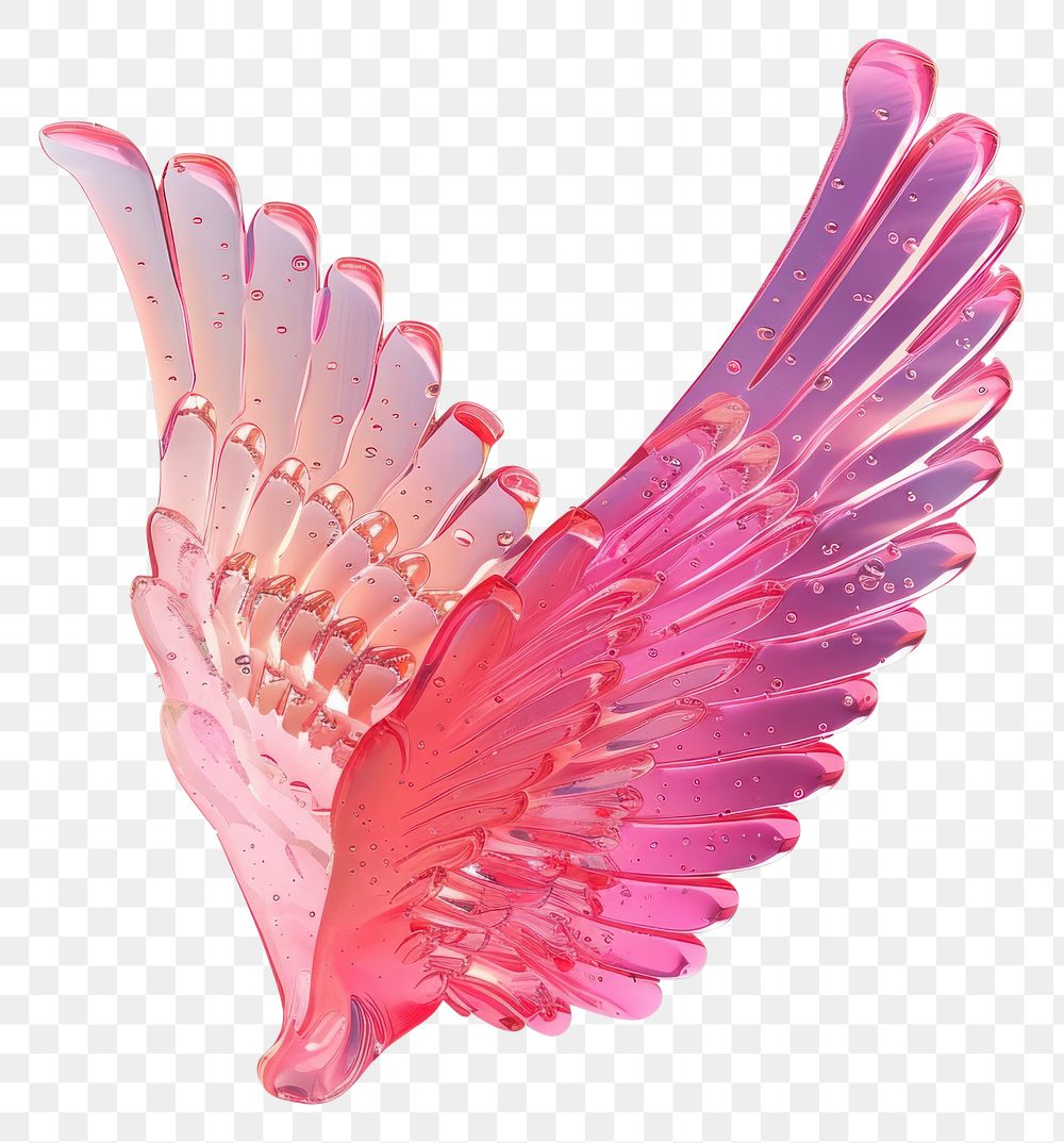 PNG  Angle wings pink red white background.