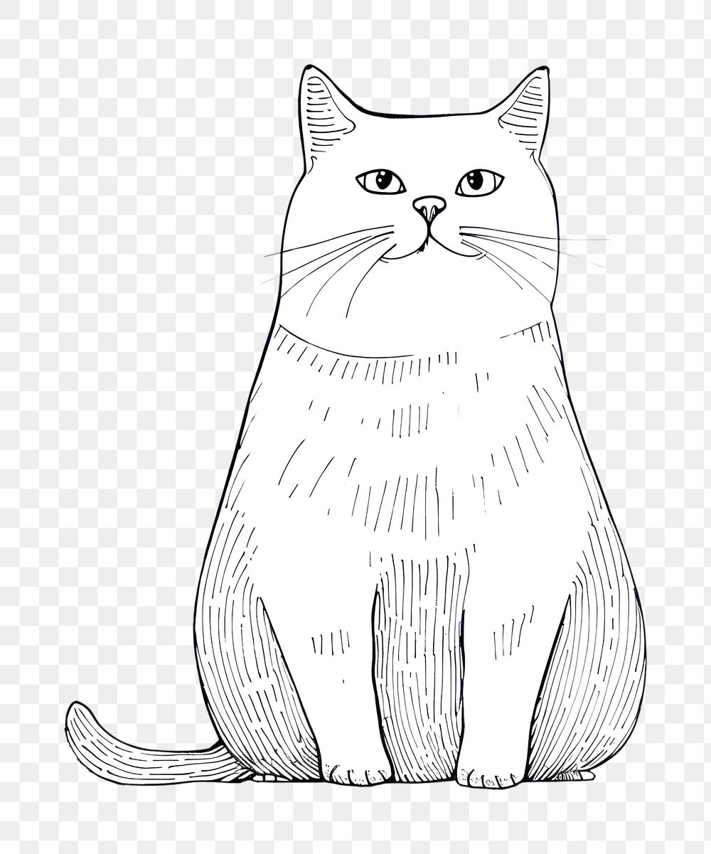 PNG Cat sketch art illustrated.