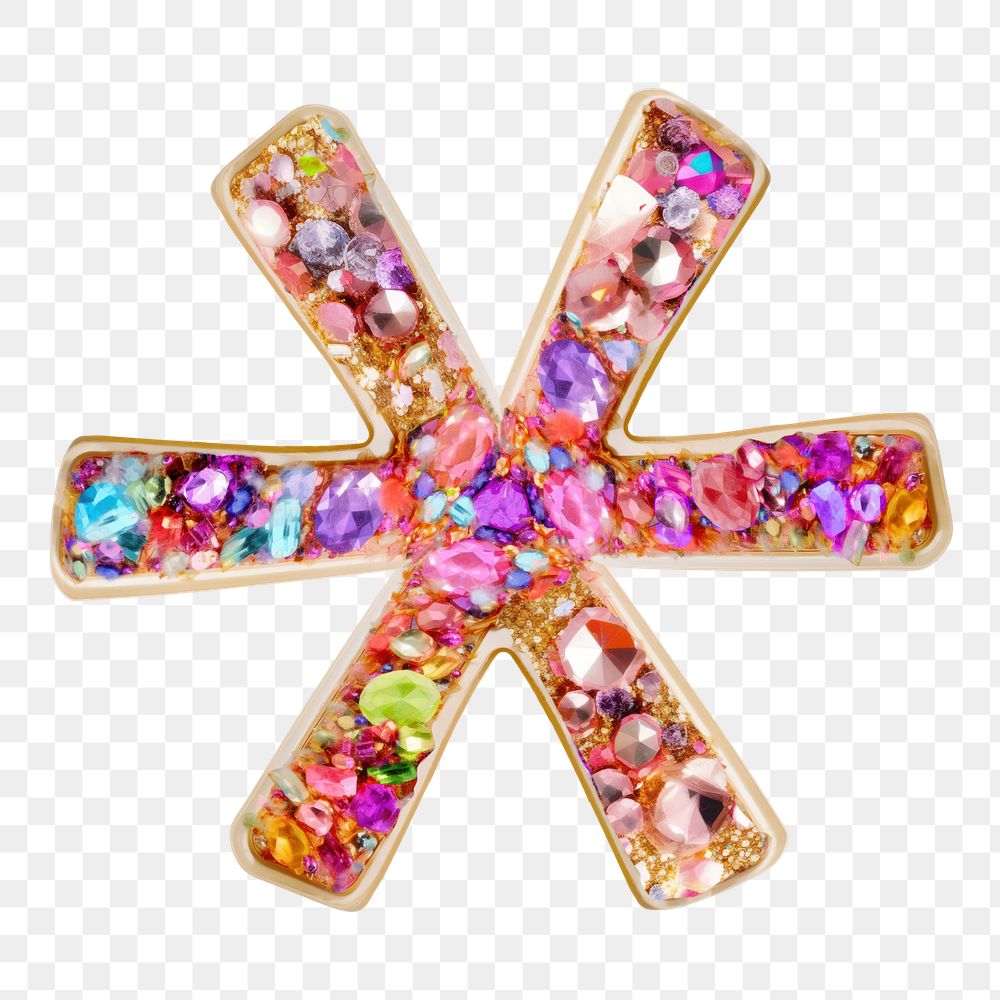 Asterisk png sticker glitter symbol, transparent background