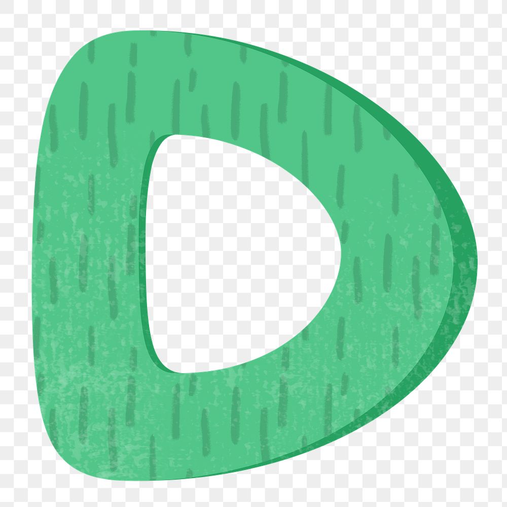 Letter D png in green alphabet, transparent background