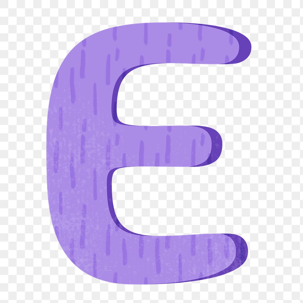 Letter E png in purple alphabet, transparent background