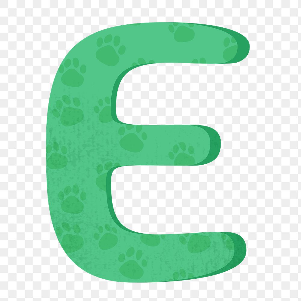 Letter E png in green alphabet, transparent background
