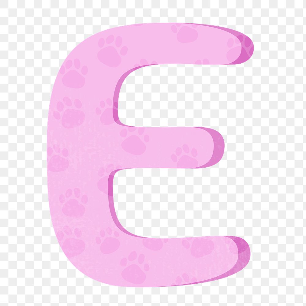 Letter E png in pink alphabet, transparent background