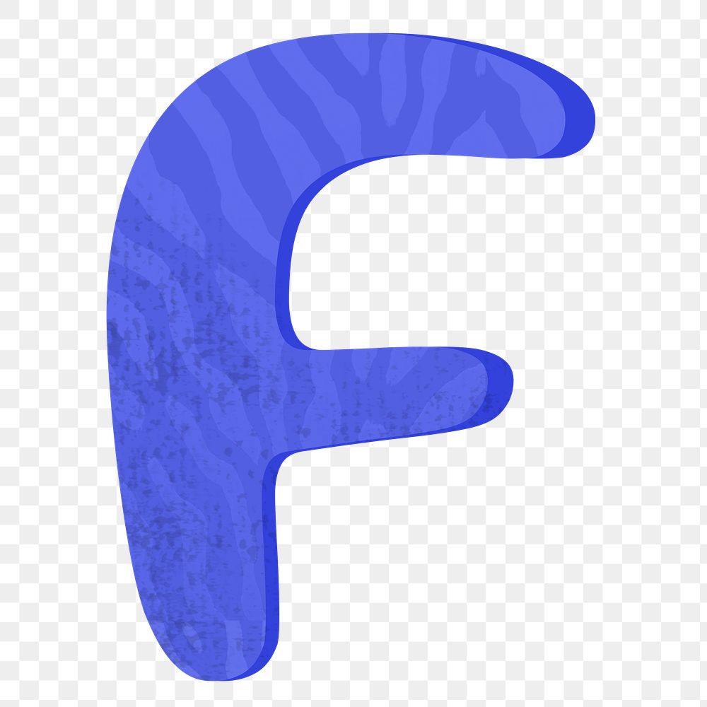 Letter F png in blue alphabet, transparent background