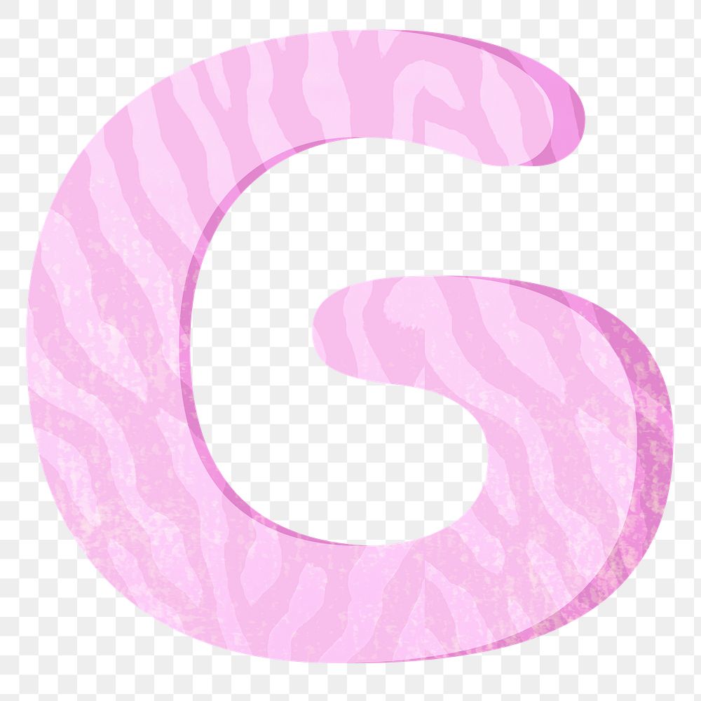 Letter G png in pink alphabet, transparent background