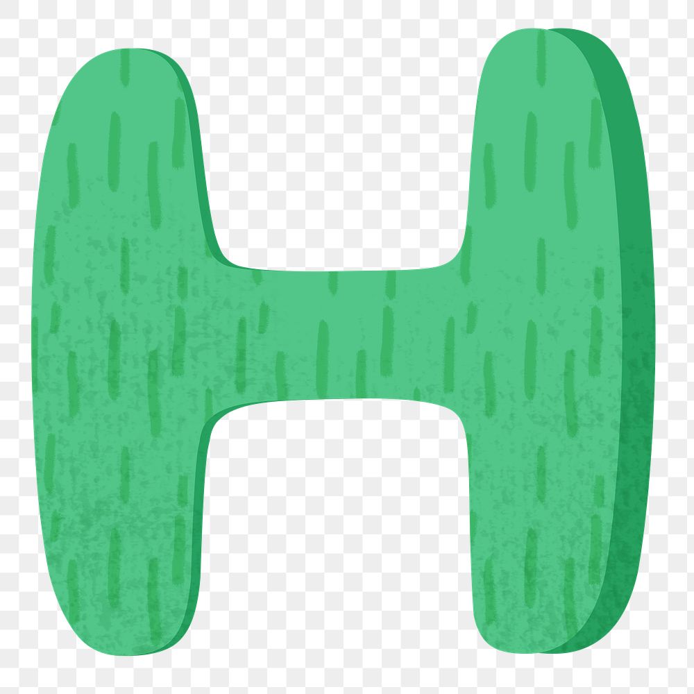 Letter H png in green alphabet, transparent background