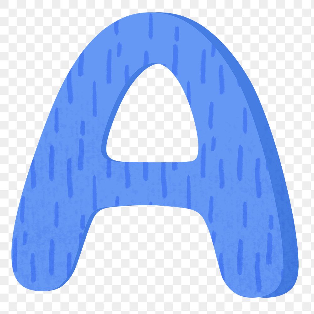 Letter A png in blue alphabet, transparent background