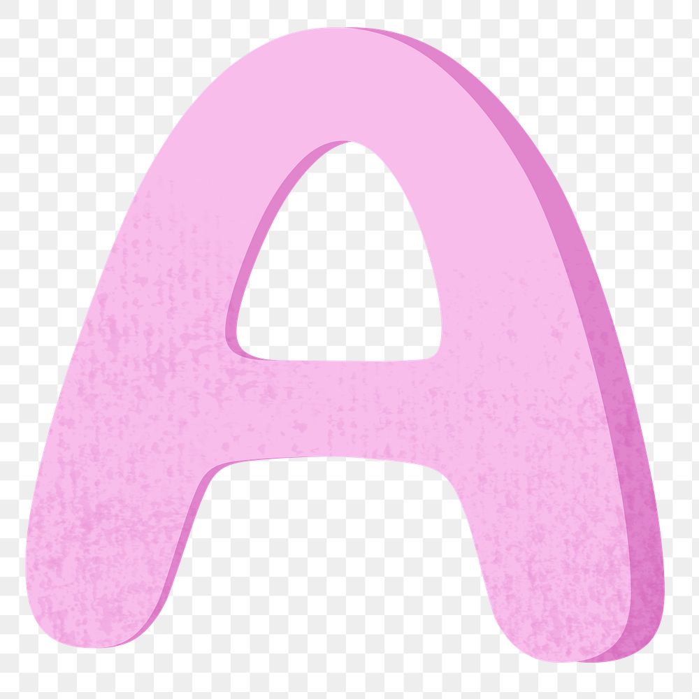 Letter A png in pink alphabet, transparent background