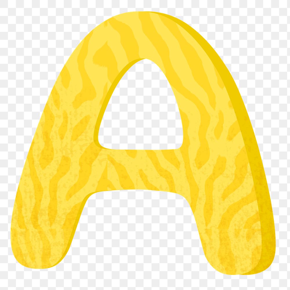 Letter A png in yellow alphabet, transparent background