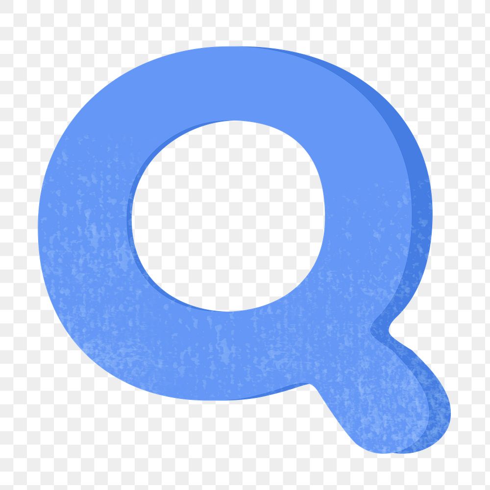 Letter Q png in blue alphabet, transparent background