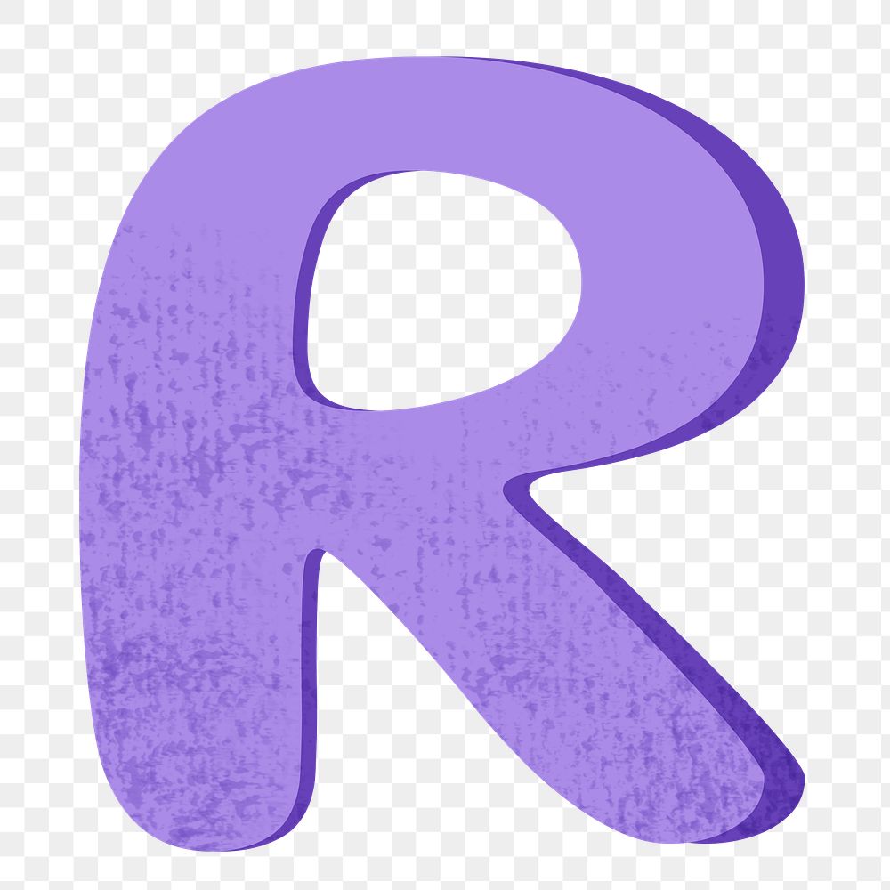 Letter R png in purple alphabet, transparent background