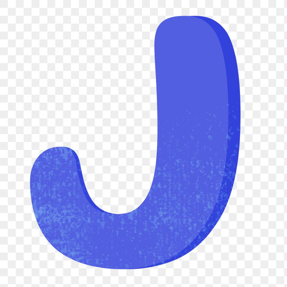 Letter J png in blue alphabet, transparent background