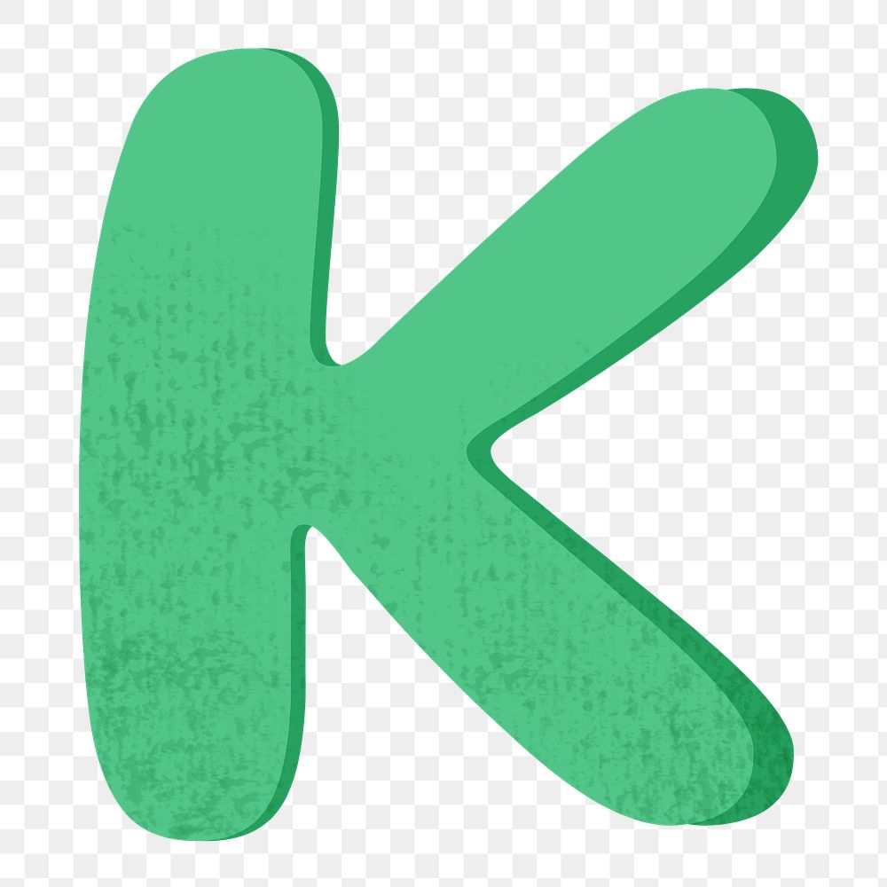 Letter K png in green alphabet, transparent background