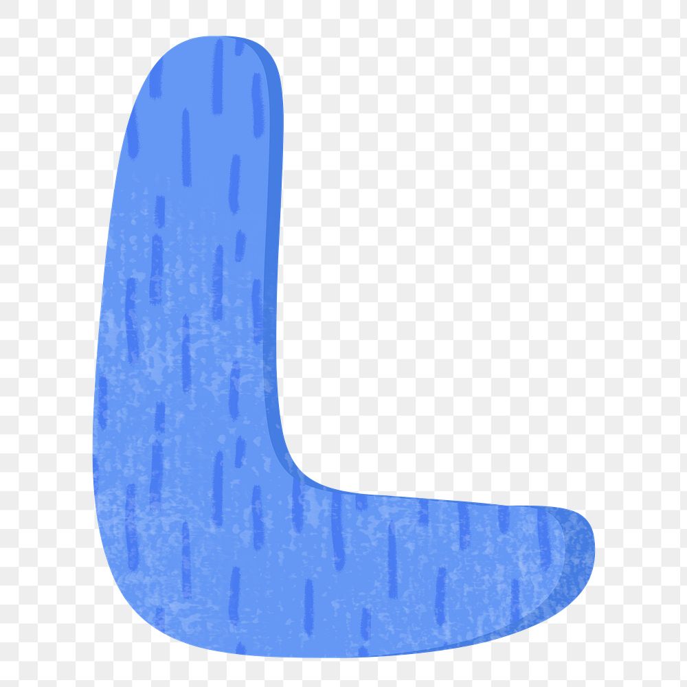 Letter L png in blue alphabet, transparent background
