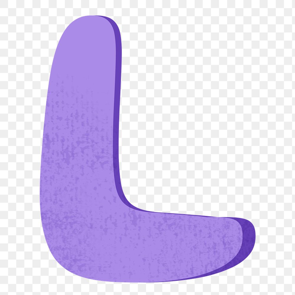 Letter L png in purple alphabet, transparent background