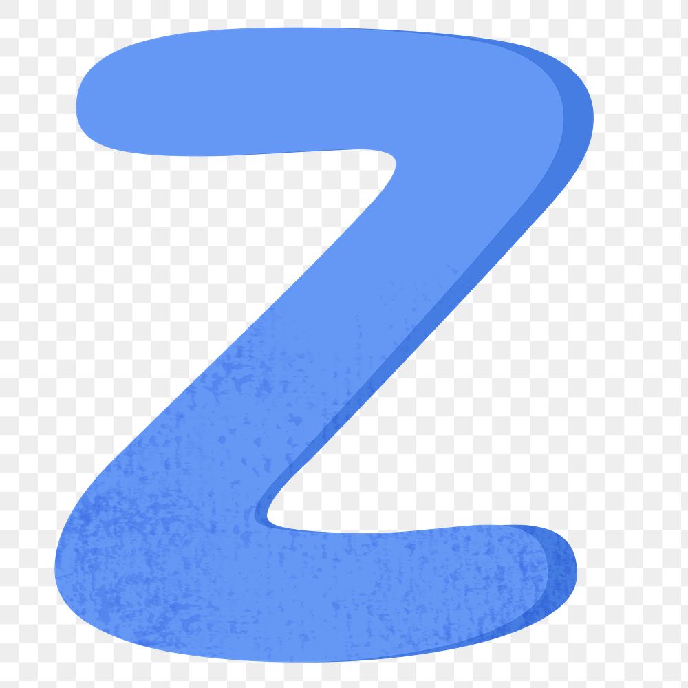 Letter Z png in blue alphabet, transparent background