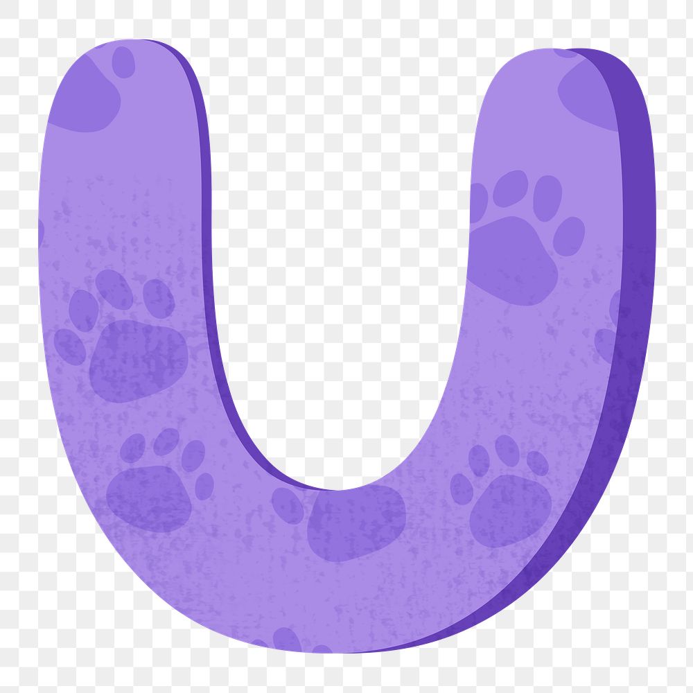 Letter U png in purple alphabet, transparent background
