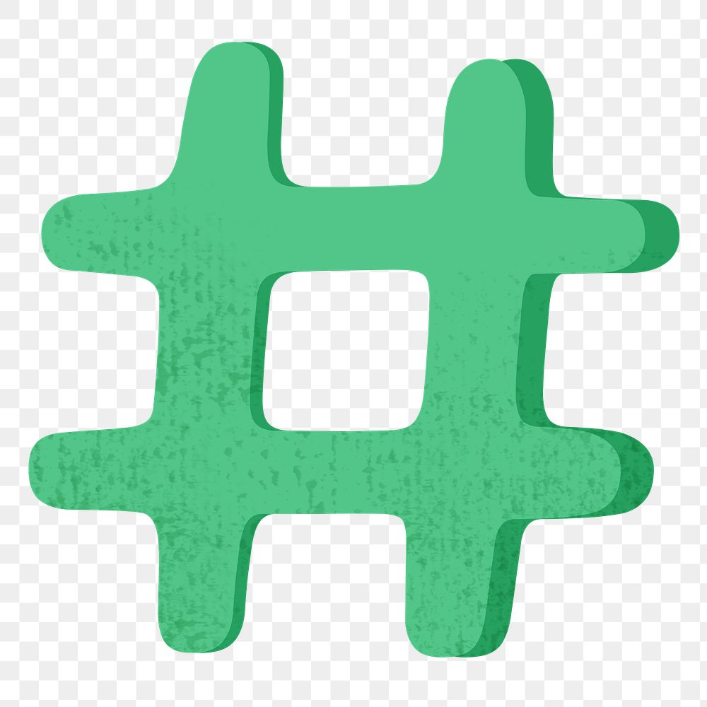 PNG green hashtag sign, transparent background