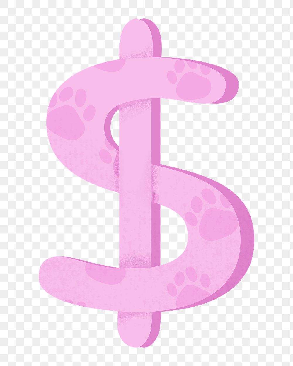 PNG pink dollar sign, transparent background
