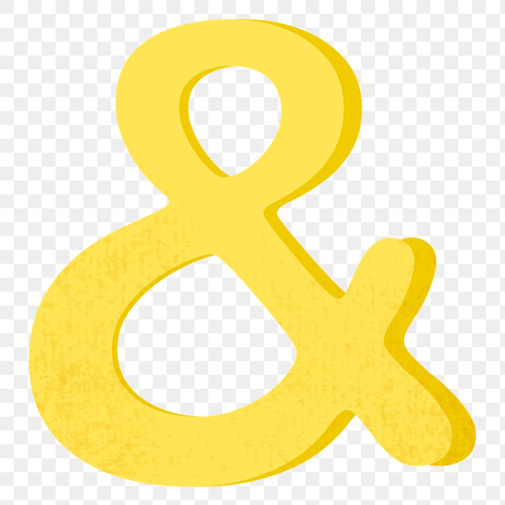 PNG yellow ampersand sign, transparent background