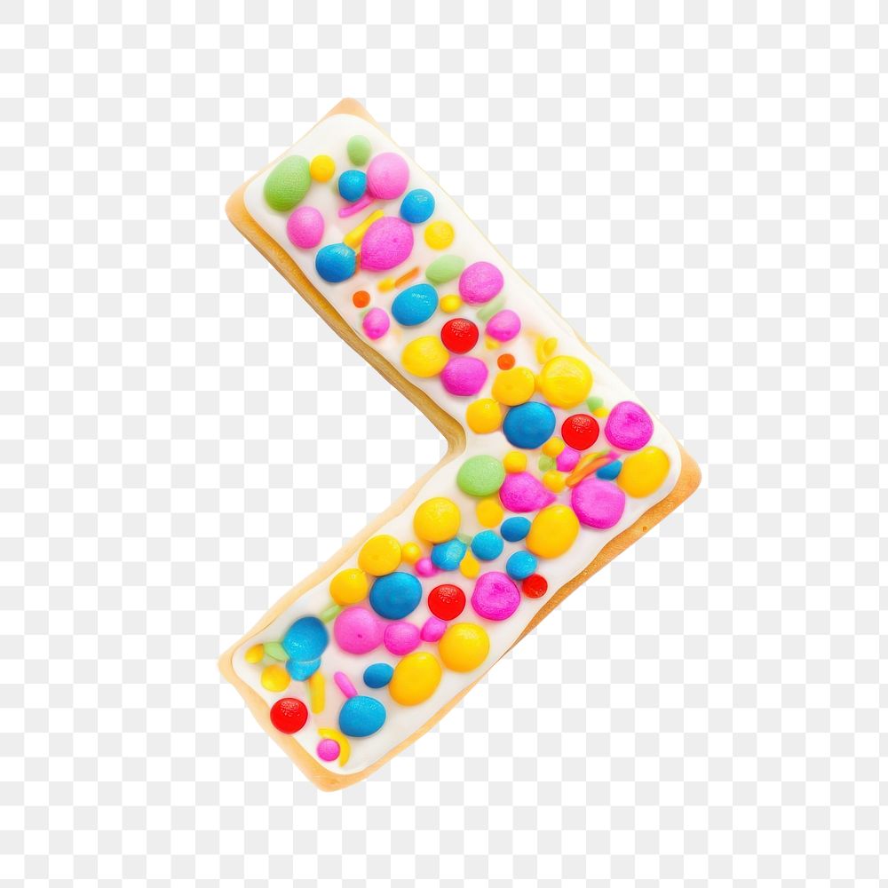 Greater than png cookie art alphabet, transparent background
