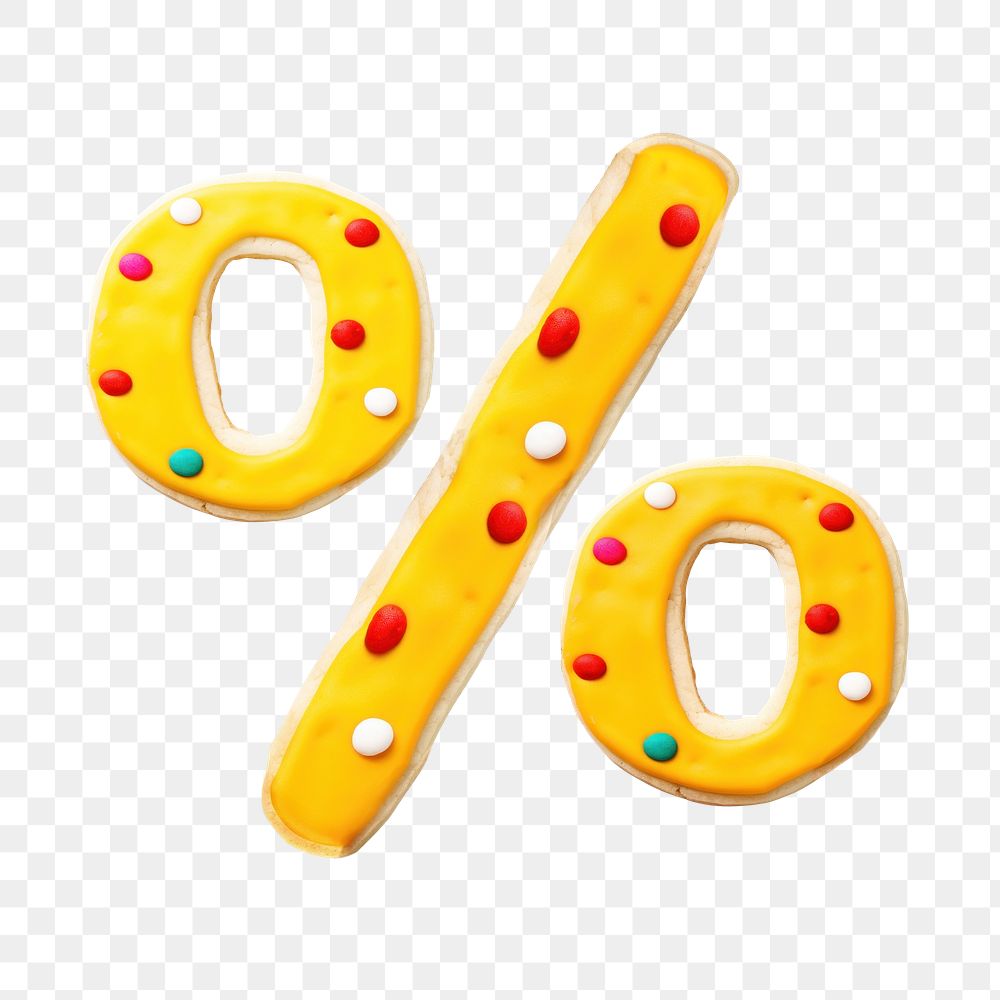 Percentage png cookie art alphabet, transparent background