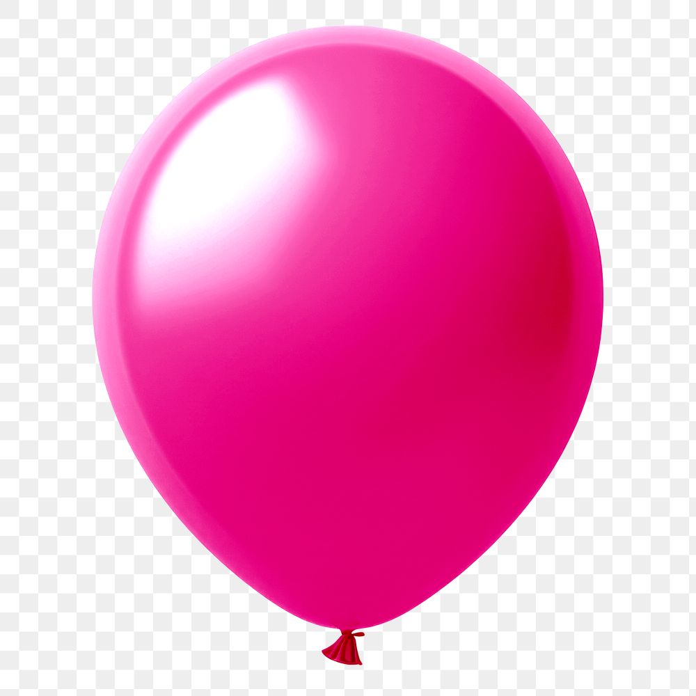 PNG 3D pink balloon, transparent background