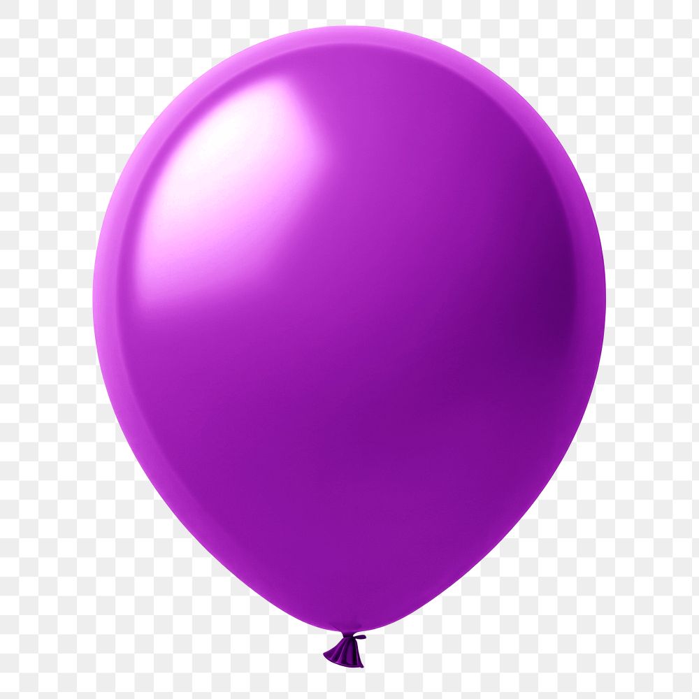PNG 3D purple balloon, transparent background