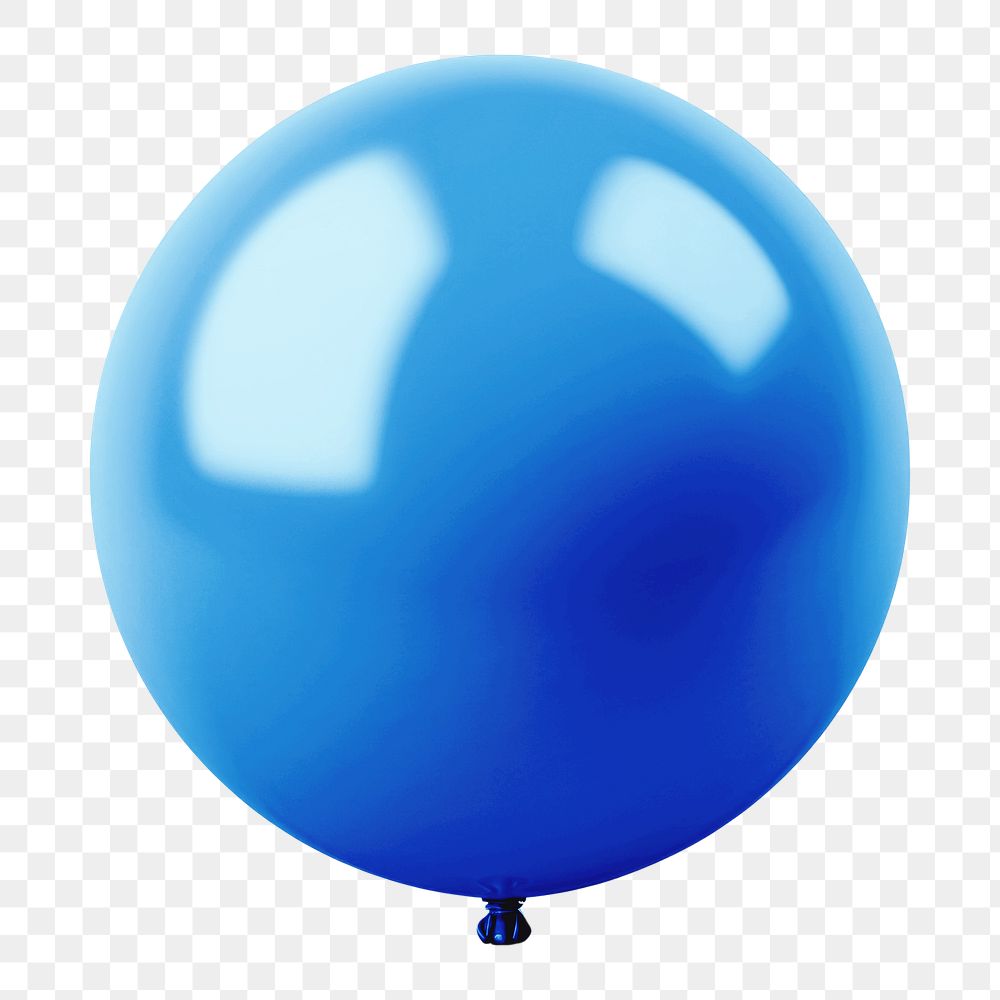 Full stop png 3D blue balloon symbol, transparent background