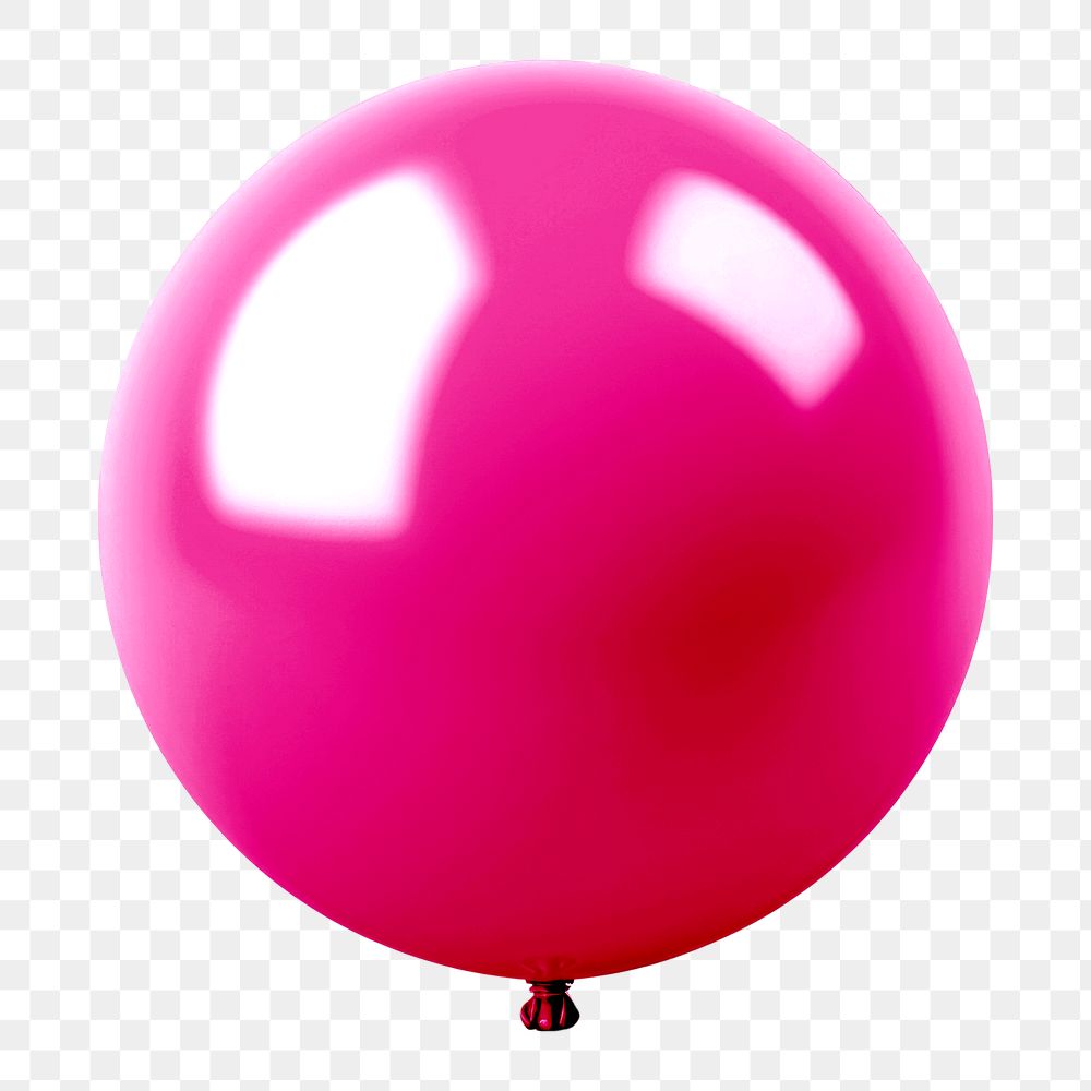 Full stop png 3D pink balloon symbol, transparent background