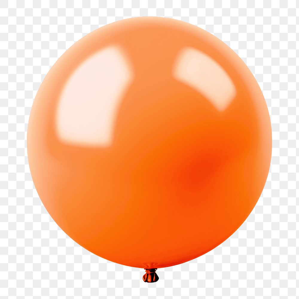 Full stop png 3D orange balloon symbol, transparent background