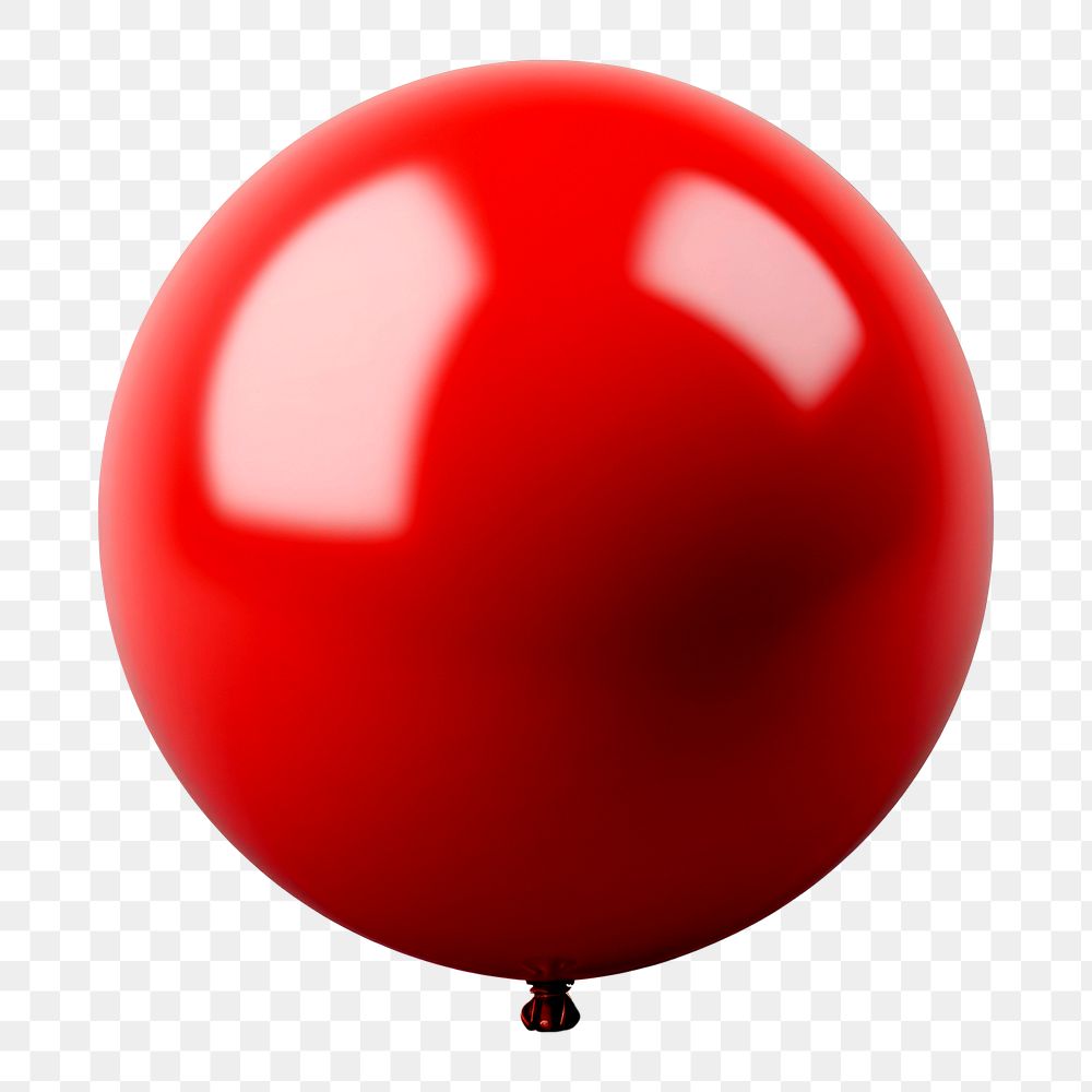 Full stop png 3D red balloon symbol, transparent background