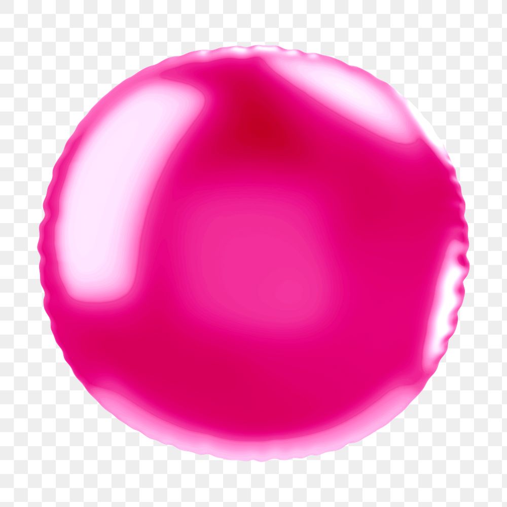 Full stop png 3D pink balloon symbol, transparent background