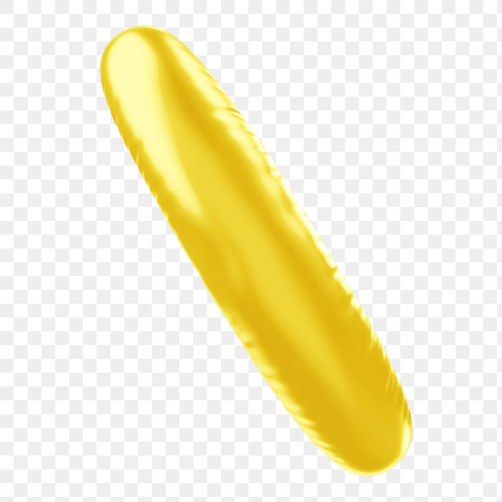 Backslash png 3D yellow balloon symbol, transparent background