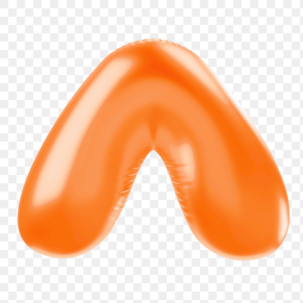 Circumflex png 3D orange balloon symbol, transparent background
