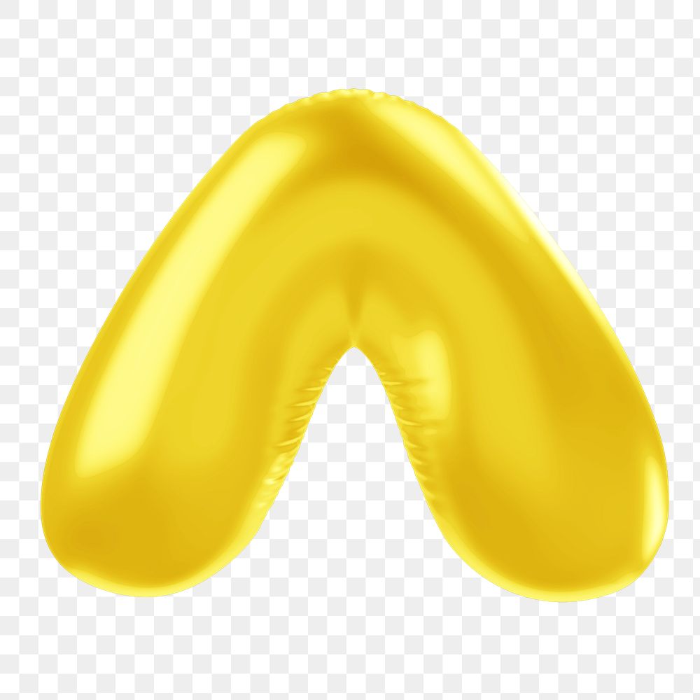 Circumflex png 3D yellow balloon symbol, transparent background