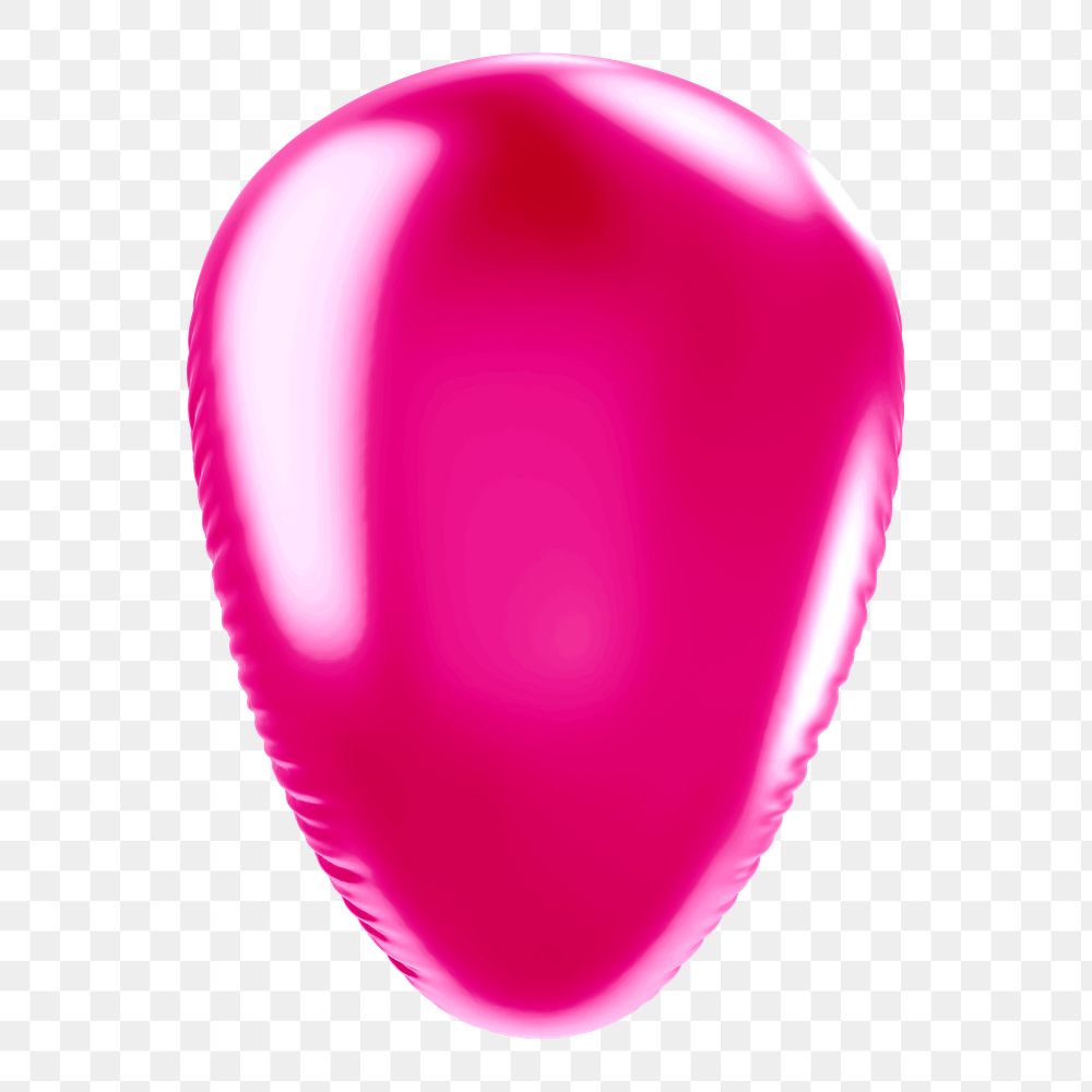 Apostrophe png 3D pink balloon symbol, transparent background