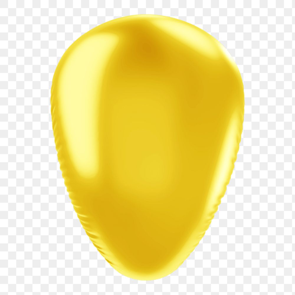 Apostrophe png 3D yellow balloon symbol, transparent background