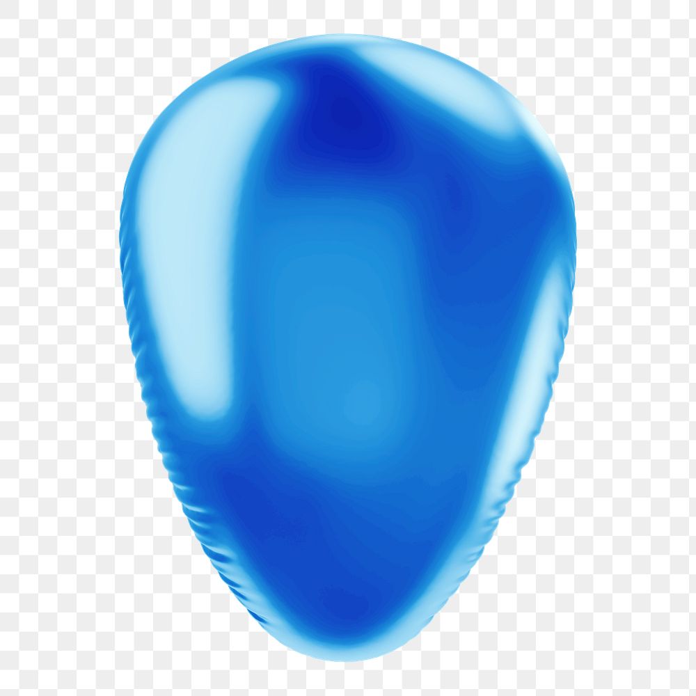 Apostrophe png 3D blue balloon symbol, transparent background