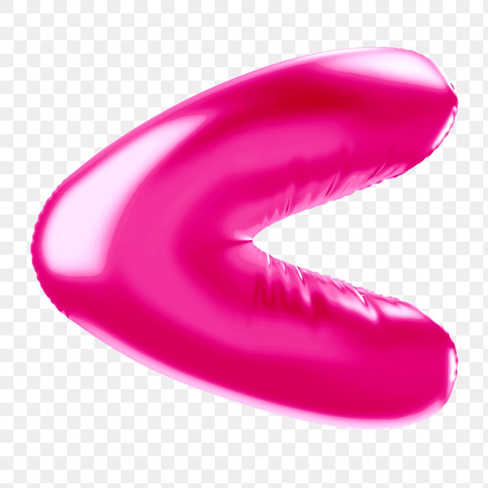 Less than png 3D pink balloon symbol, transparent background