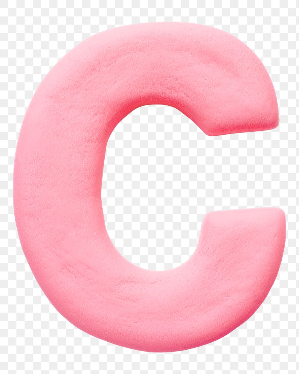 Letter C png pink clay alphabet, transparent background