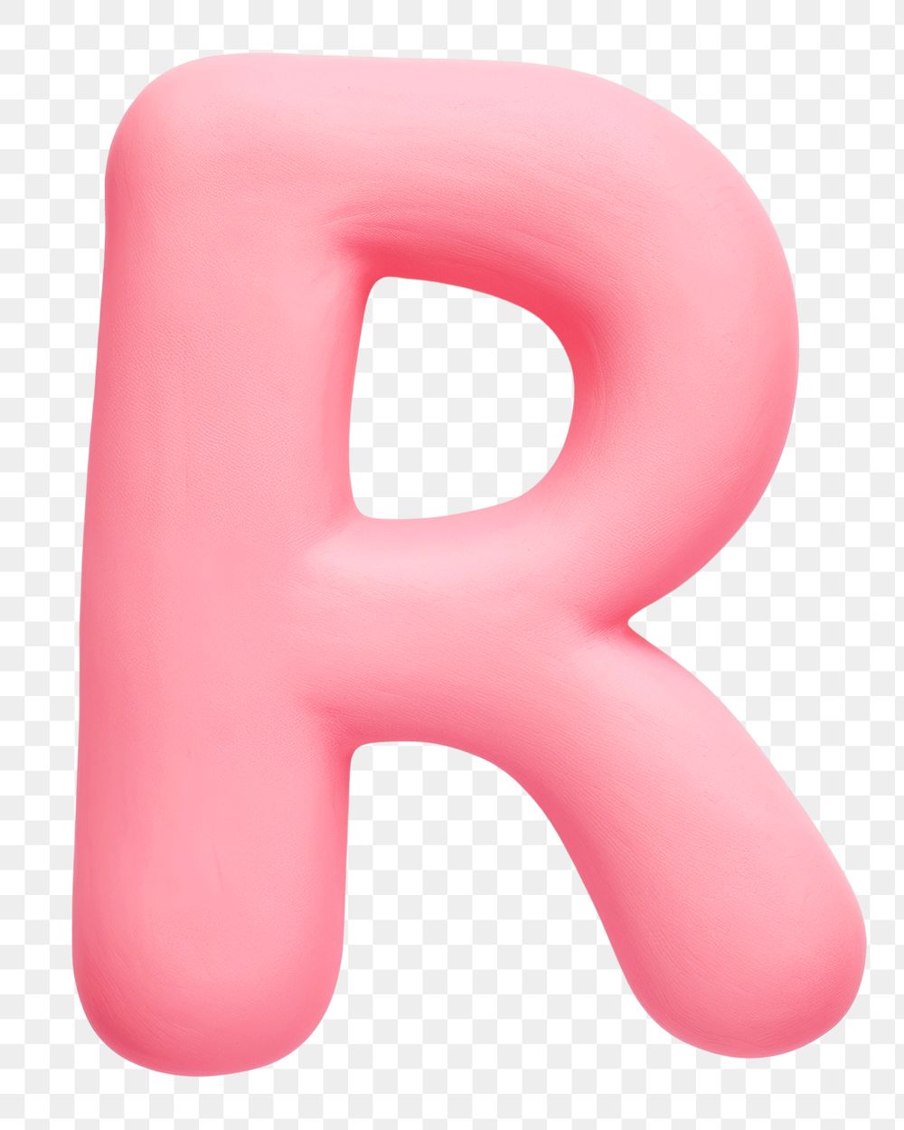 Letter R png pink clay alphabet, transparent background