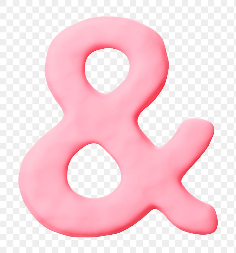 Ampersand  png pink clay alphabet, transparent background