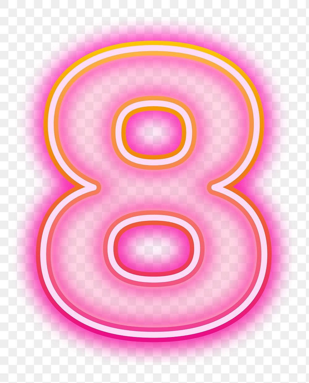 PNG number 8 pink neon design, transparent background