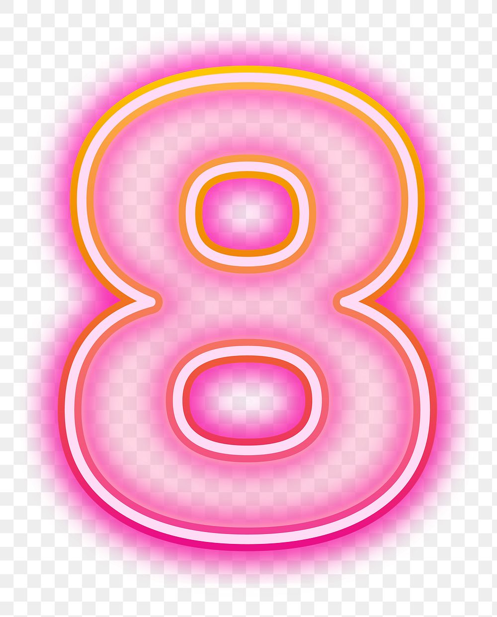 PNG number 8 pink neon | Premium PNG - rawpixel