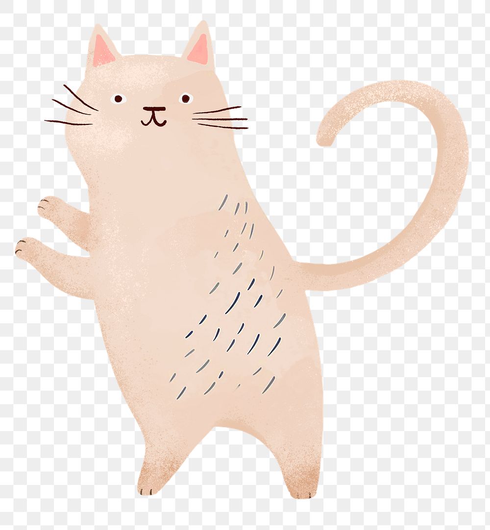 Cat pet digital art, transparent background