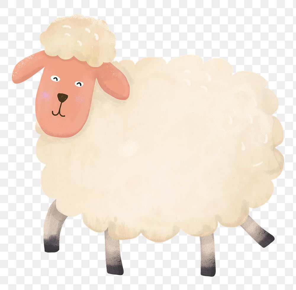 Sheep png farm animal digital art, transparent background